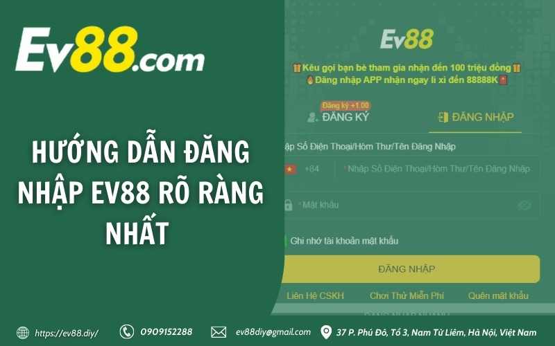 Hướng dẫn đăng nhập Ev88 rõ ràng nhất 