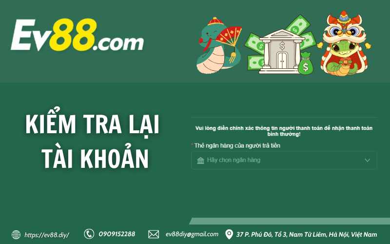 Kiểm tra lại tài khoản